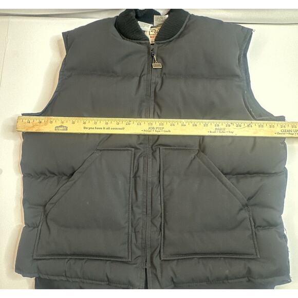 Vintage 80s Walls Blizzard-Pruf Insulated Outerwear Down Puffer Vest Black 46R - Picture 8 of 11